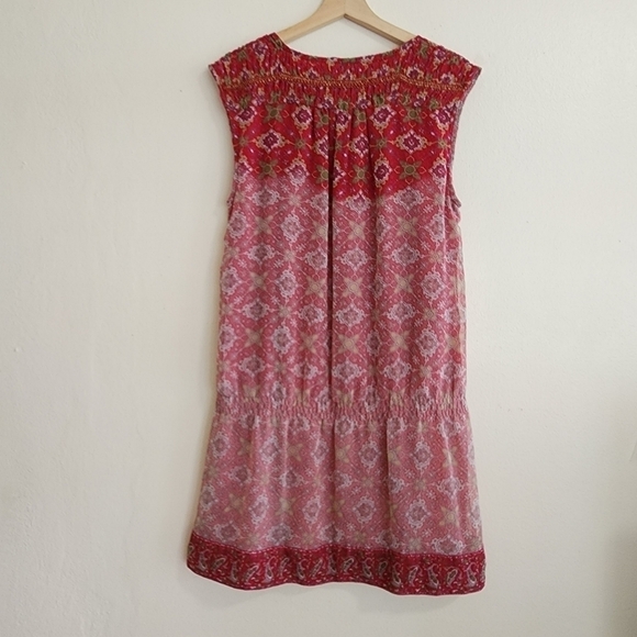 MANGO Boho Beaded Drop Waist Tunic Dress Large - Picture 10 of 10